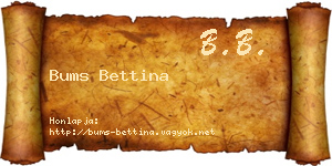 Bums Bettina névjegykártya